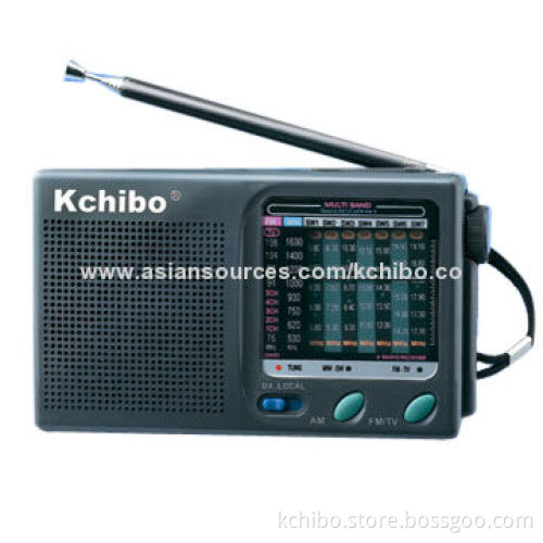 FM (TV)/MW/SW1-7 (TV 1-5CH) 9-Band Radio with TV Sound, Sized 130 x 78 x 29mmNew